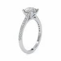 White Yellow Rose Gold Round Cut Full White Moissanite Ring For Engagement Wedding