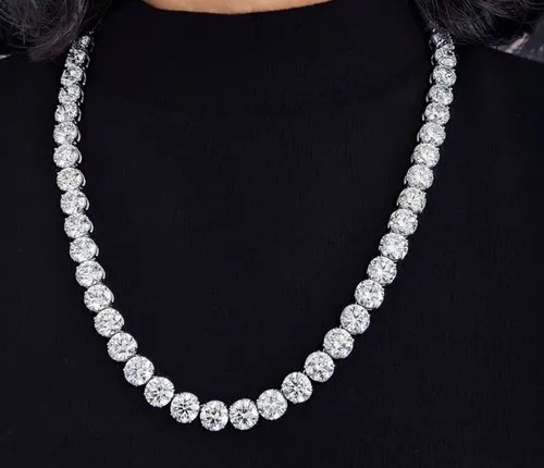 White Gold Diamond Necklace Set