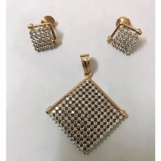 Party Wear Diamond Pendant Set