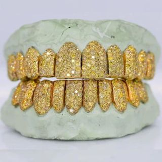 Iced Out 925 Silver VVS Moissanite Teeth Grillz Custom Diamond Tester Approved Grillz