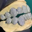 Iced Out 925 Silver VVS Moissanite Teeth Grillz Custom Diamond Tester Approved Grillz