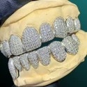 Iced Out 925 Silver VVS Moissanite Teeth Grillz Custom Diamond Tester Approved Grillz