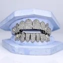 Iced Out 925 Silver VVS Moissanite Teeth Grillz Custom Diamond Tester Approved Grillz
