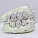 Iced Out 925 Silver VVS Moissanite Teeth Grillz Custom Diamond Tester Approved Grillz
