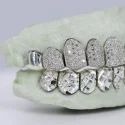 Iced Out 925 Silver VVS Moissanite Teeth Grillz Custom Diamond Tester Approved Grillz