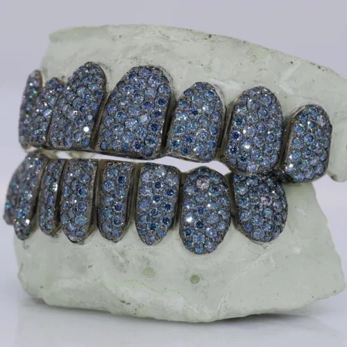 Iced Out 925 Silver VVS Moissanite Teeth Grillz Custom Diamond Tester Approved Grillz