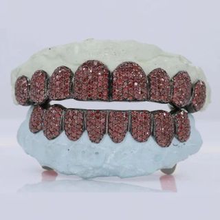 Iced Out 925 Silver VVS Moissanite Teeth Grillz Custom Diamond Tester Approved Grillz