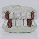 Iced Out 925 Silver VVS Moissanite Teeth Grillz Custom Diamond Tester Approved Grillz