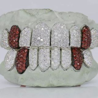 Iced Out 925 Silver VVS Moissanite Teeth Grillz Custom Diamond Tester Approved Grillz