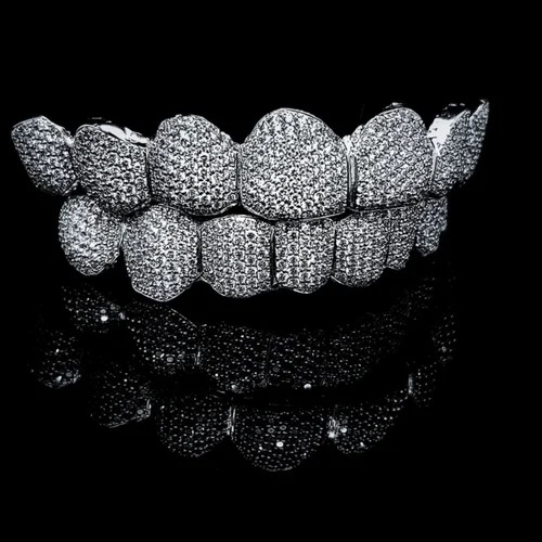 Iced Out 925 Silver VVS Moissanite Teeth Grillz Custom Diamond Tester Approved Grillz
