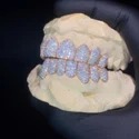 Iced Out 925 Silver VVS Moissanite Teeth Grillz Custom Diamond Tester Approved Grillz