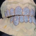 Iced Out 925 Silver VVS Moissanite Teeth Grillz Custom Diamond Tester Approved Grillz