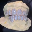 Iced Out 925 Silver VVS Moissanite Teeth Grillz Custom Diamond Tester Approved Grillz