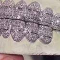 Iced Out 925 Silver VVS Moissanite Teeth Grillz Custom Diamond Tester Approved Grillz