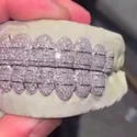 Iced Out 925 Silver VVS Moissanite Teeth Grillz Custom Diamond Tester Approved Grillz