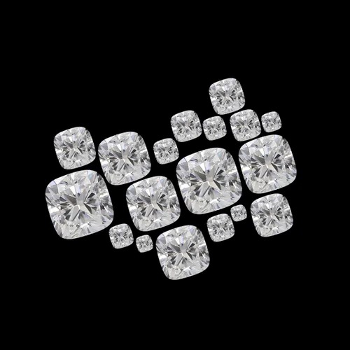 Certified Cushion Cut White Colorless Moissanite Stone