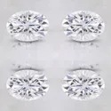 White Oval Cut Moissanite Stone
