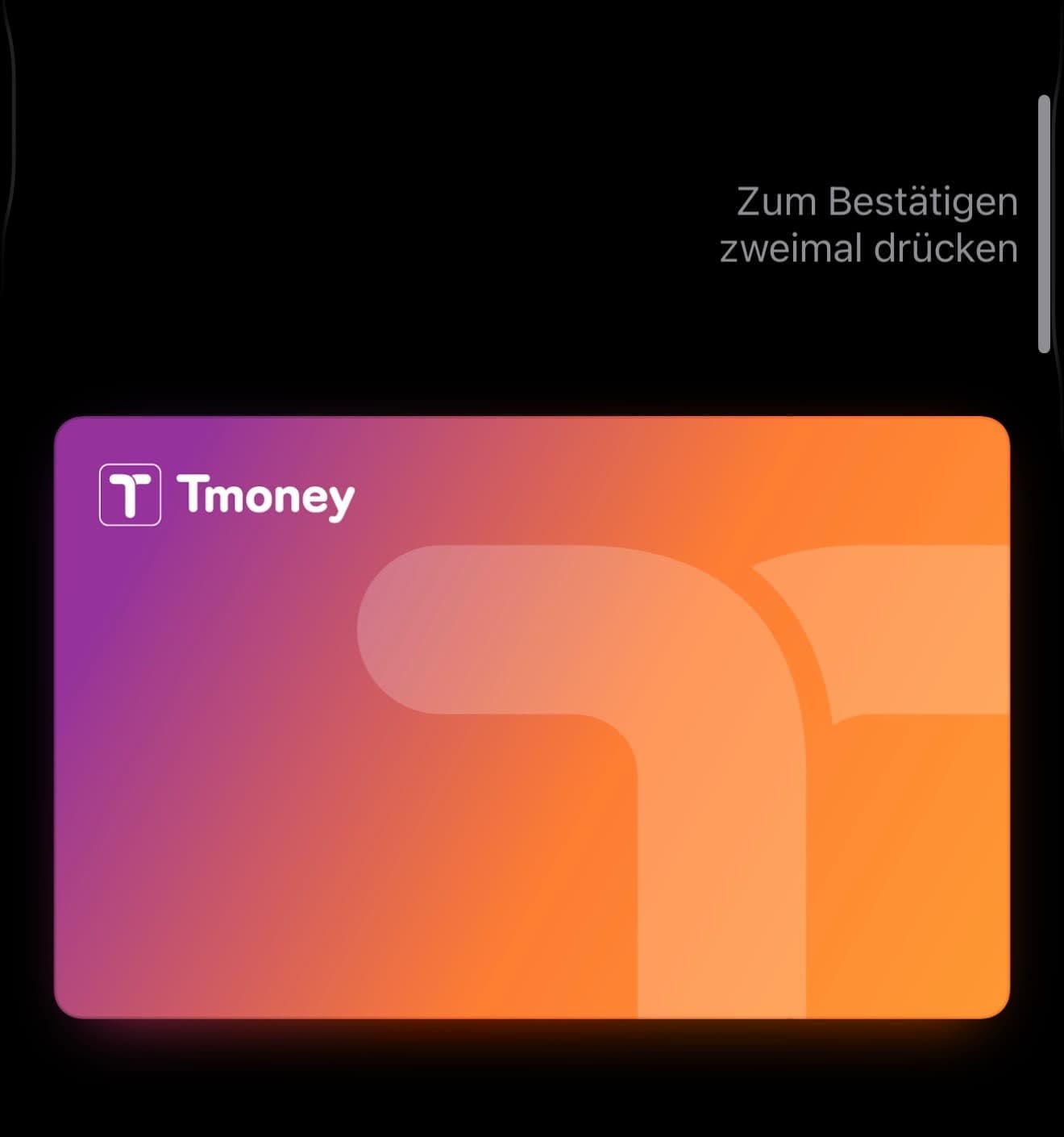 Tmoney-Karte auf dem iPhone - Dienstmodus bei der Tmoney-Karte aktivieren (Apple Wallet) - 89257E4B-ACA4-444A-9425-415C7E39E7B4_1_201_a.jpeg - Südkorea - Reisetipp