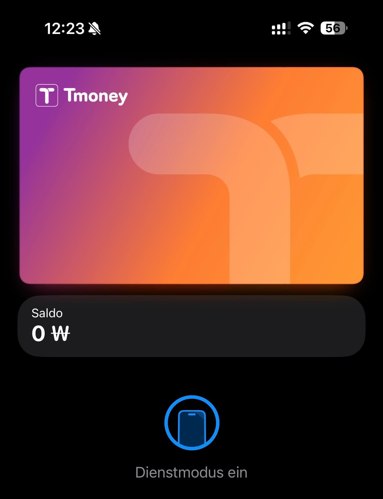 Tmoney-Karte auf dem iPhone - Dienstmodus bei der Tmoney-Karte aktivieren (Apple Wallet) - C2E7F45F-AADD-4DD2-AC1F-04DBDD3A5379_1_201_a.jpeg - Südkorea - Reisetipp