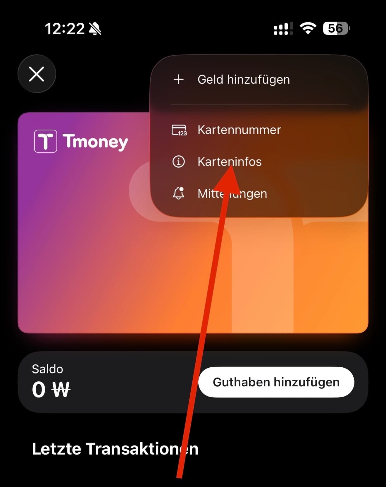 Tmoney-Karte auf dem iPhone - Dienstmodus bei der Tmoney-Karte aktivieren (Apple Wallet) - D1FB8C1D-C3D2-40C4-9C7A-48C1D4F67A31_1_201_a.jpeg - Südkorea - Reisetipp