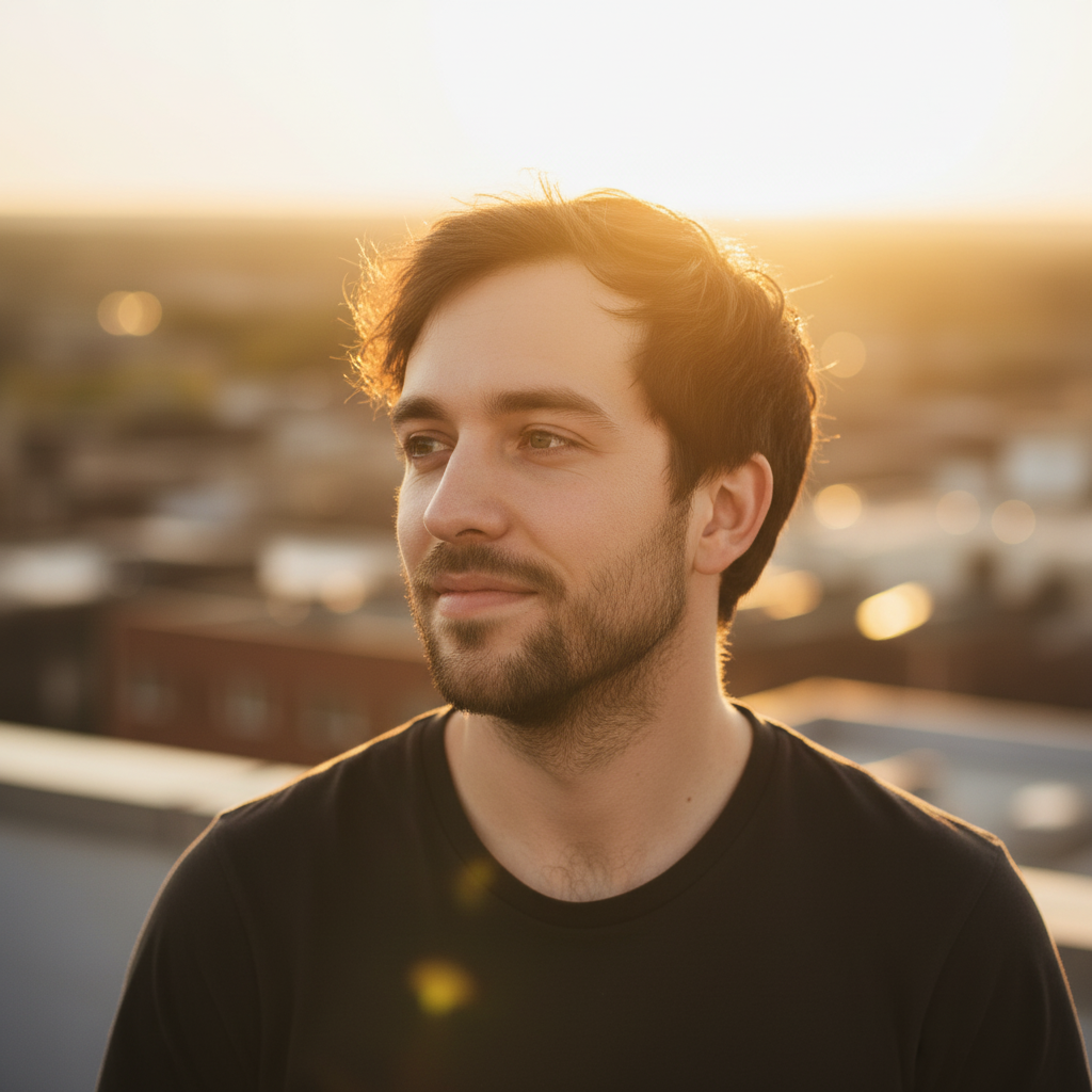 The Golden Hour Glow - AI generated dating profile photo