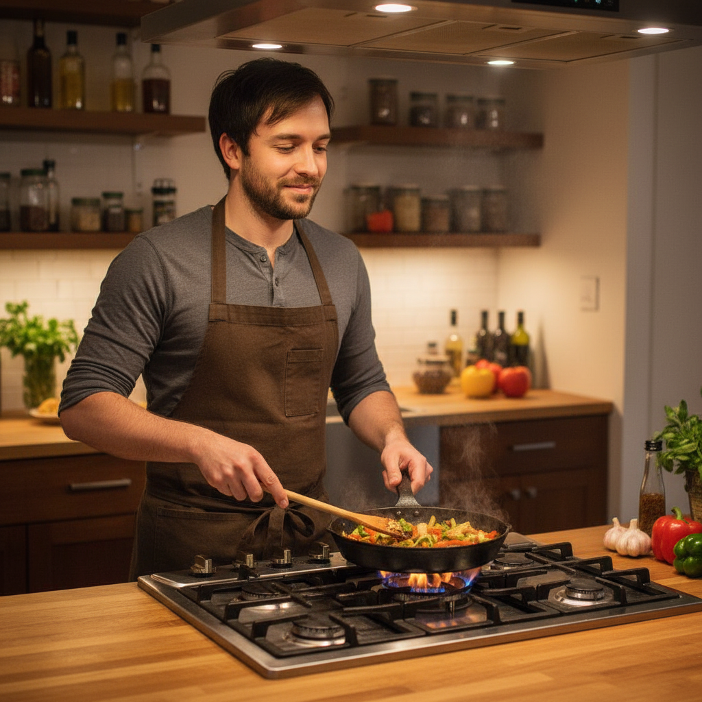 The Fire & Flavor Chef - AI generated dating profile photo