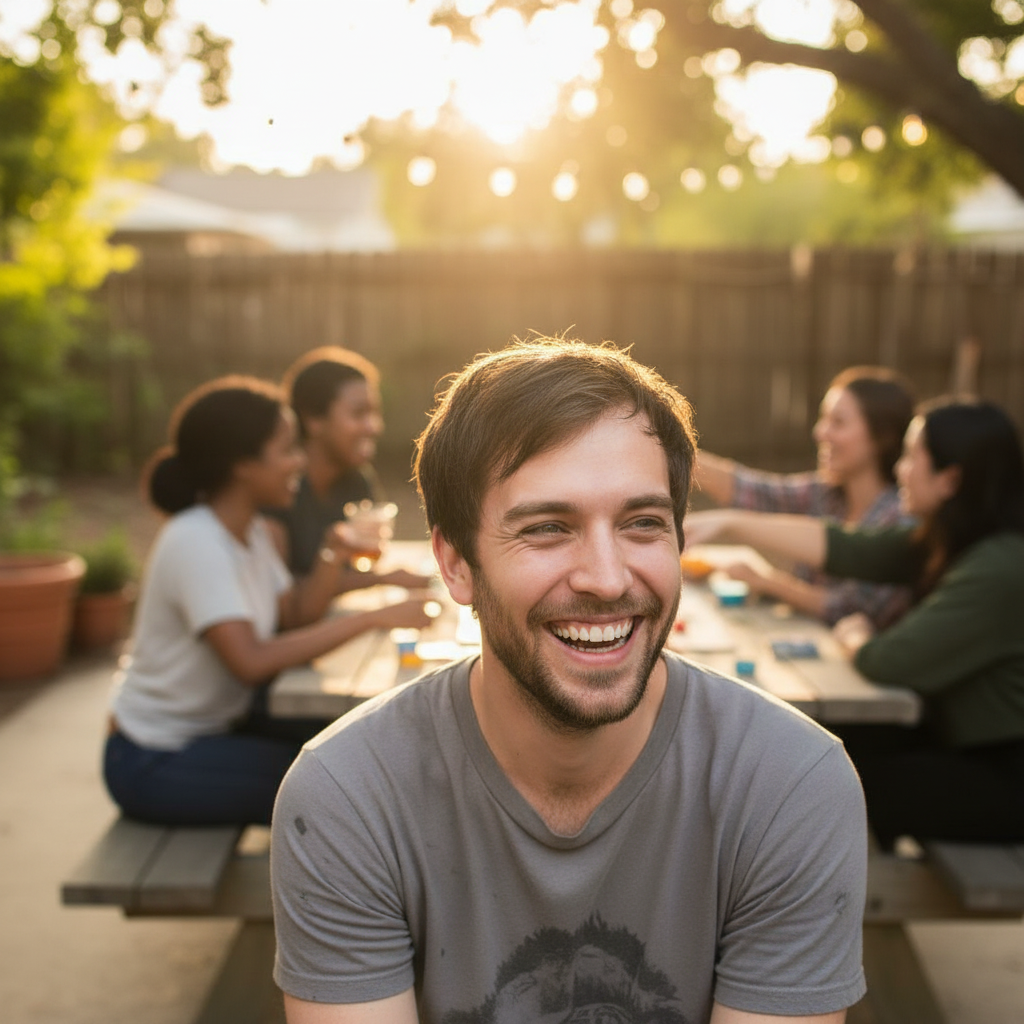 The Social Proof Shot - AI generated dating profile photo