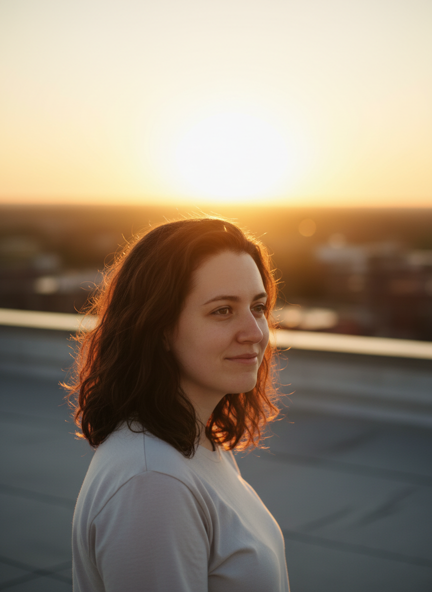The Golden Hour Glow - AI generated dating profile photo