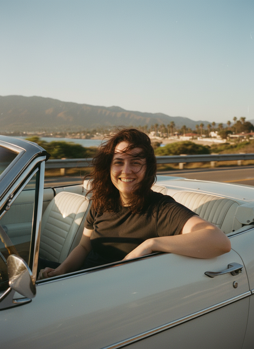 The Road Trip - AI generated dating profile photo