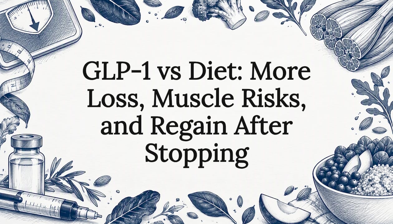 GLP-1 vs Diet: More Loss, Muscle Risks, and Regain After Stopping