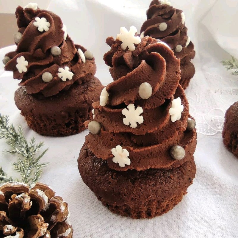 Cupacakes alberelli al cioccolato
