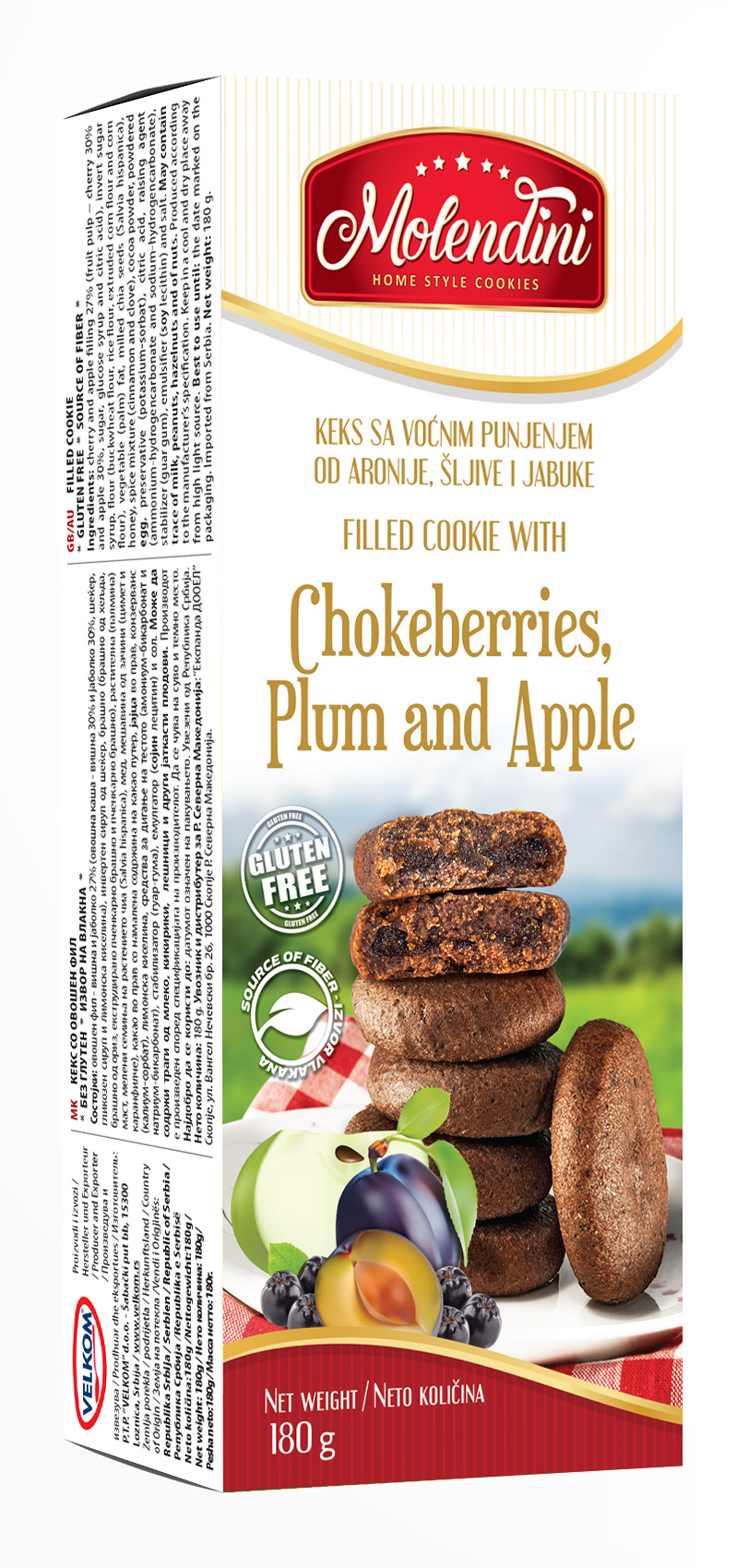 Keks sa voćnim punjenjem od aronije, šljive i jabuke