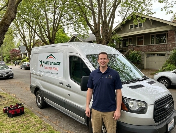 Professional garage door repair and installation in Duke's Seafood Tacoma, WA
