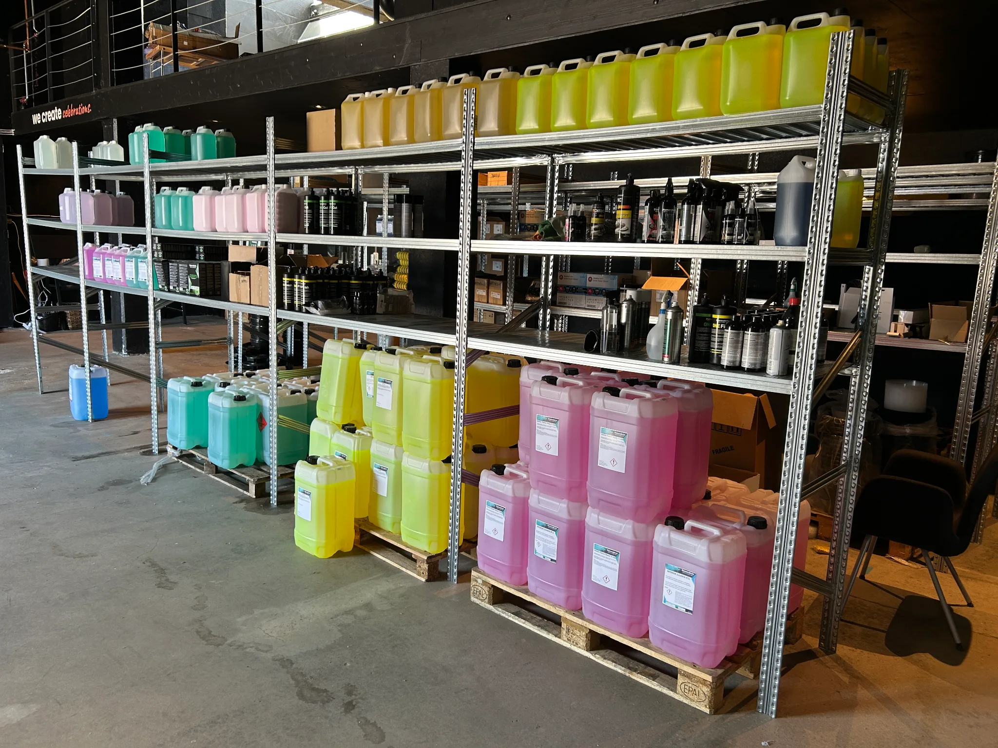 Bilvårdskemikalier i storpack, totalt ca 2000L