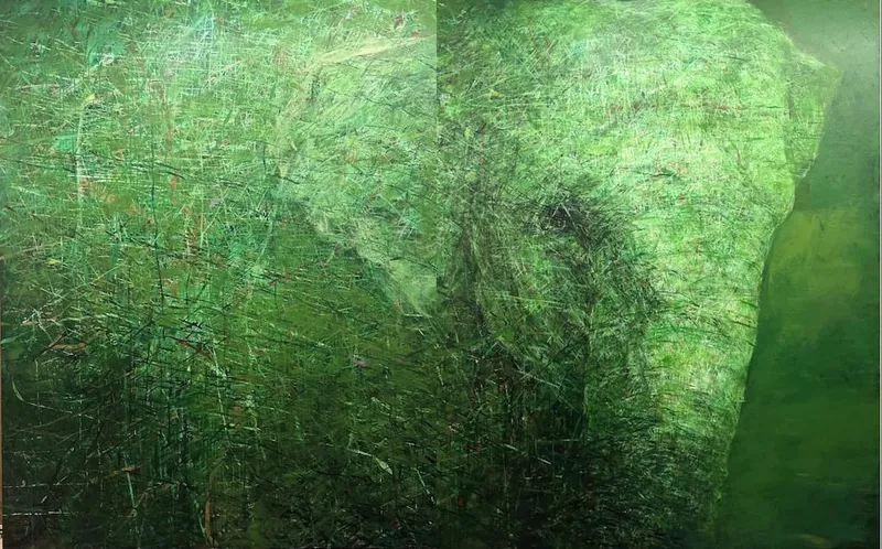 코끼리걷는다-물과 풀이 좋은 곳으로 3, Acrylic on canvas, 228x362cm, 2021, Courtesy of the artist and Duson Gallery