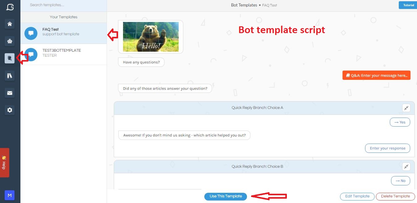 Gobot's template mode with 100+ bot templates and examples