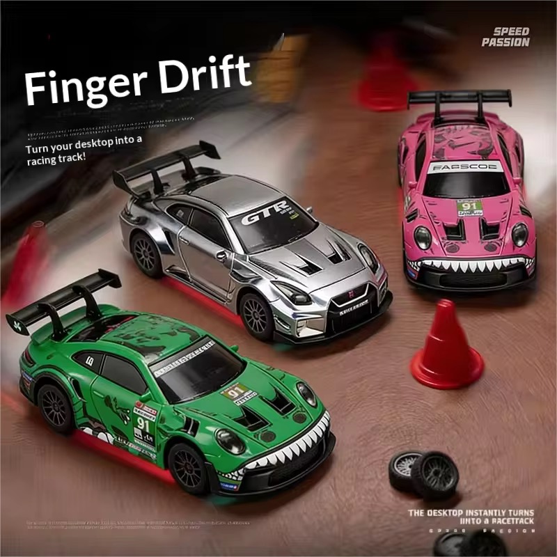 1:43 4WD Gyro RC Drift Car — 911 GT3 RS Dinosaur Edition — 1:43 scale