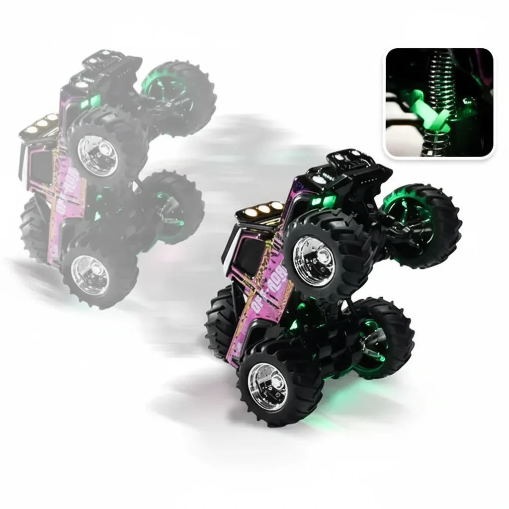 1:64 Mini RC Monster Truck — App + 2.4GHz, LED Lights — 4×4 Mini