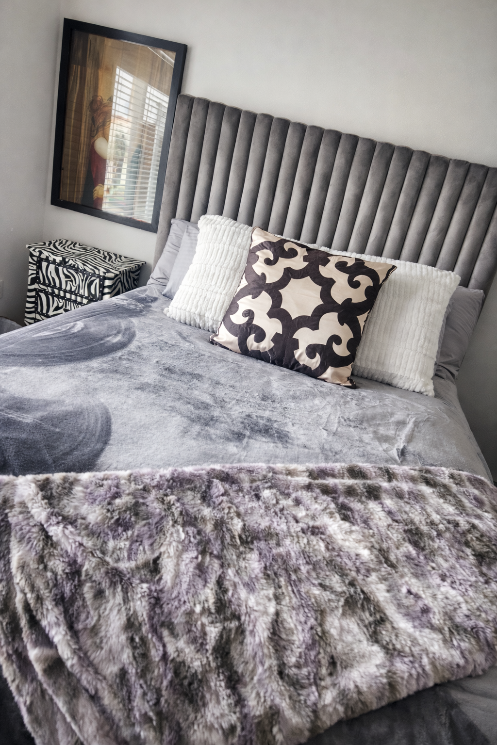 Guest bedroom furnished private bath walk in closet