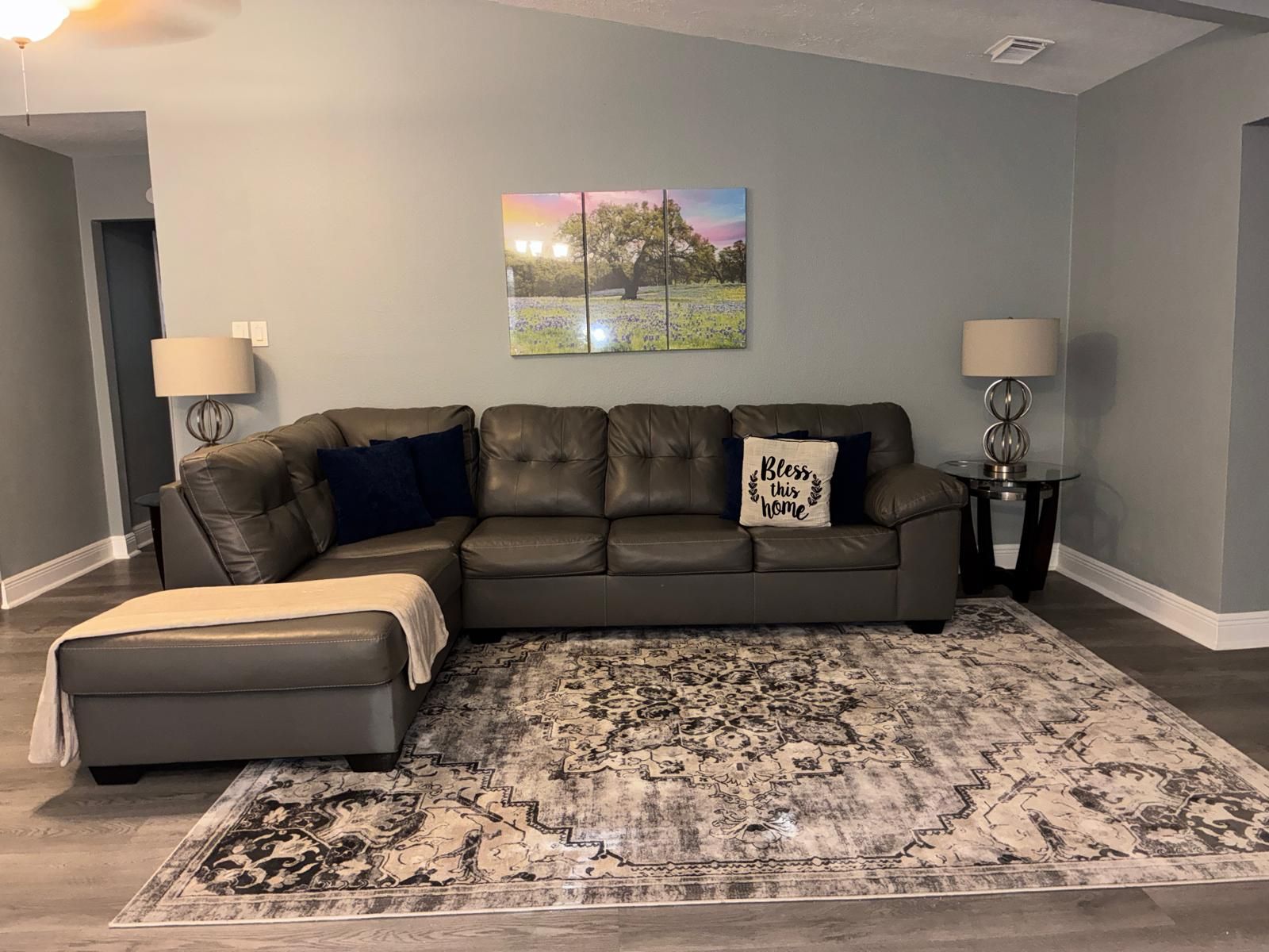 Bluebonnet.  A comfortable 5 bedroom, 3 bathroom house to come and relax