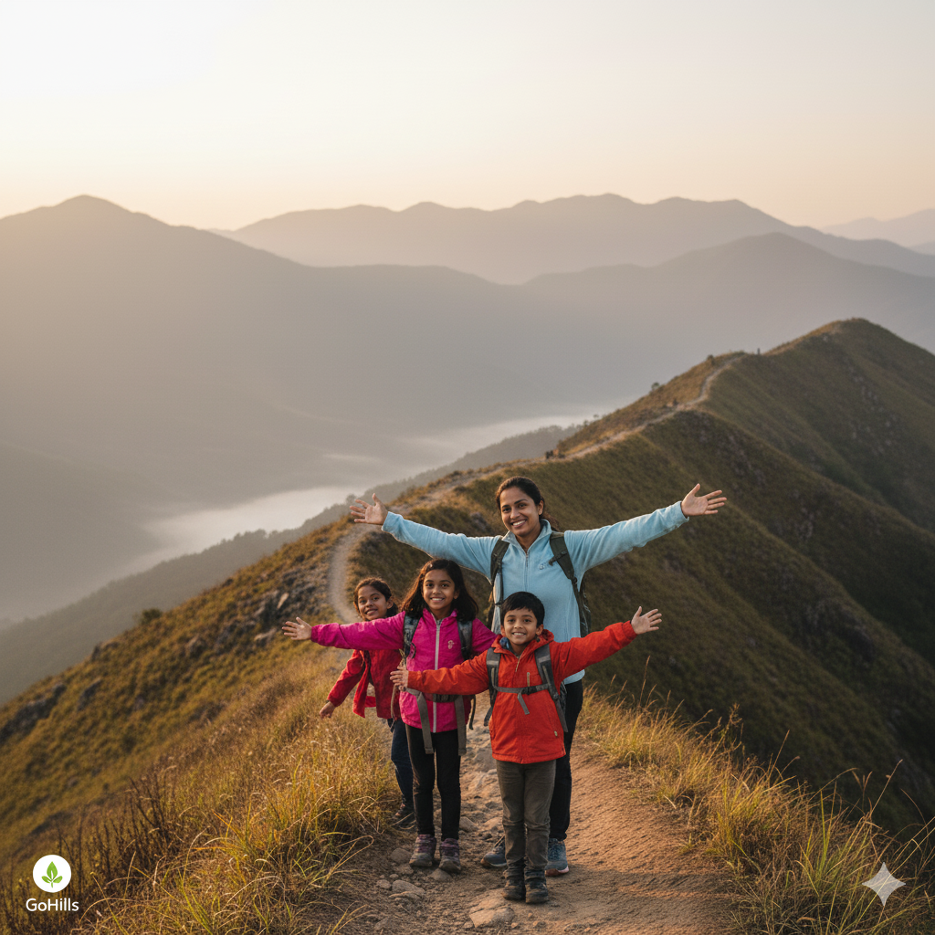 A couple enjoying the view from their GoHills homestay