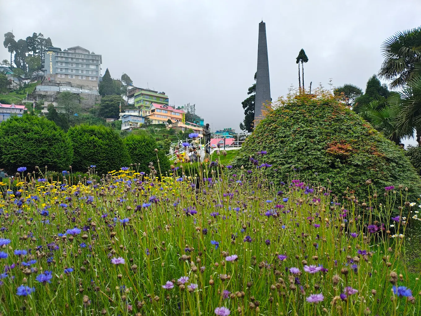 The Gorkha War Memorial at the center of Batasia Loop