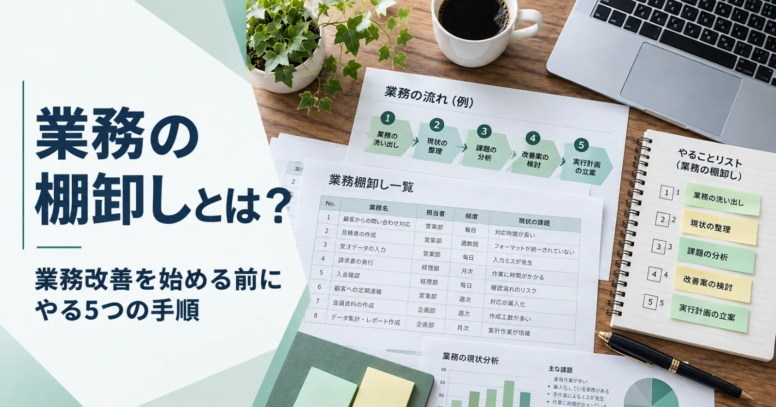 業務の棚卸しとは？業務改善を始める前にやる5つの手順