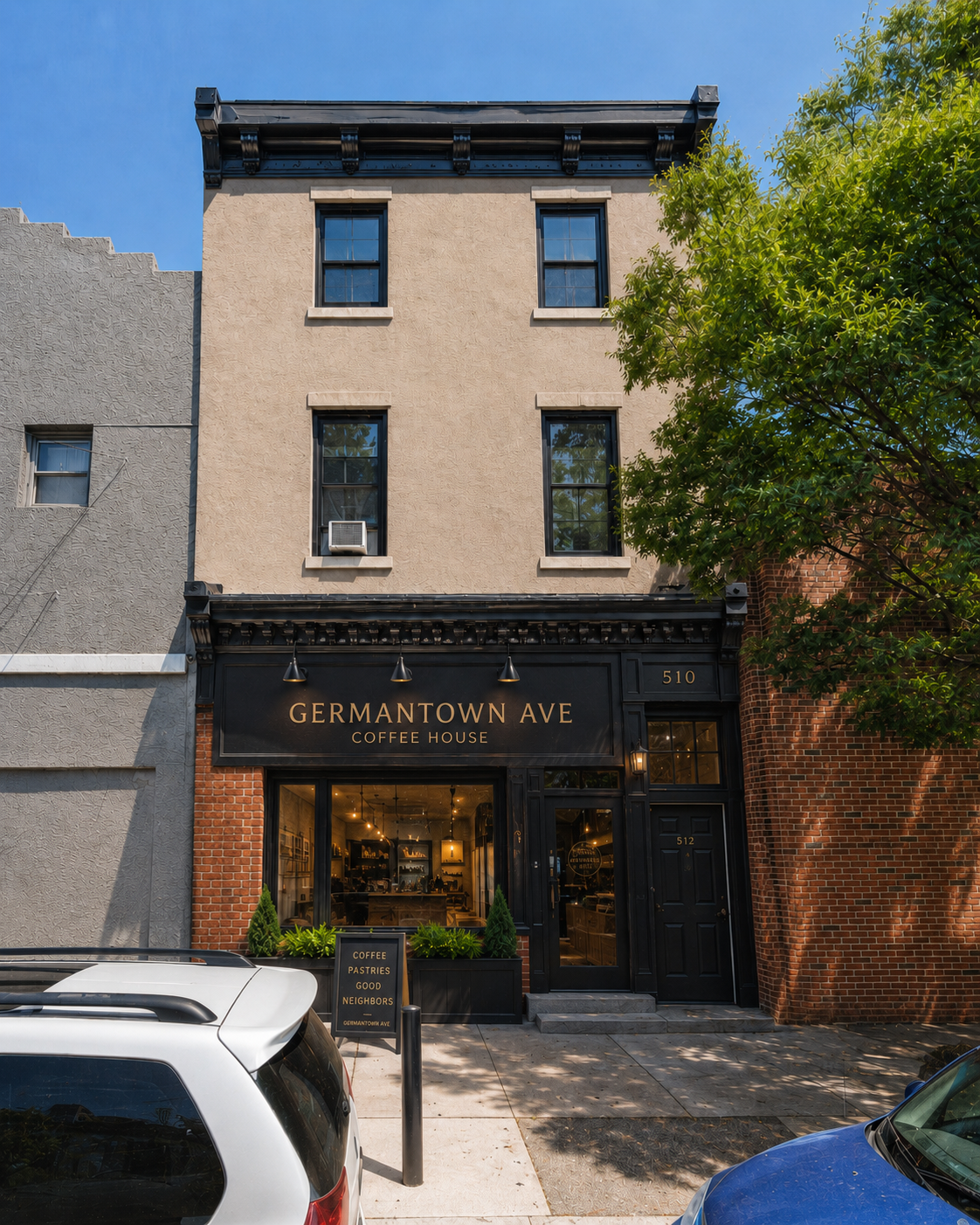 Digitally enhanced real project image for the Germantown mixed-use renovation