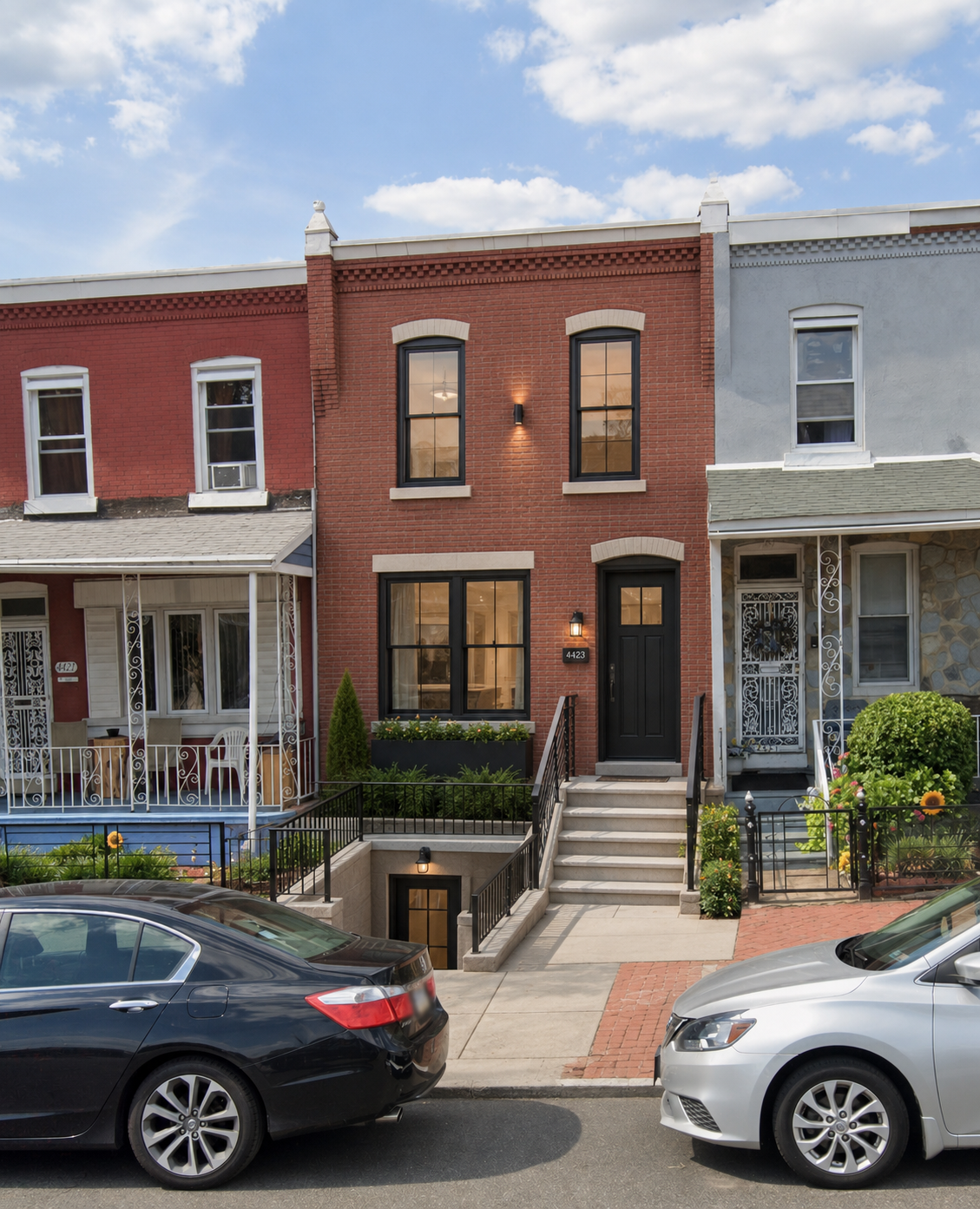 Published project visual for the West Philadelphia triplex renovation