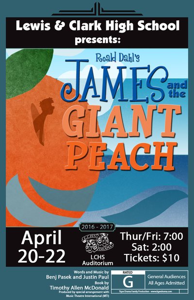 James & the Giant Peach — Tiger Drama 2016-2017 production poster