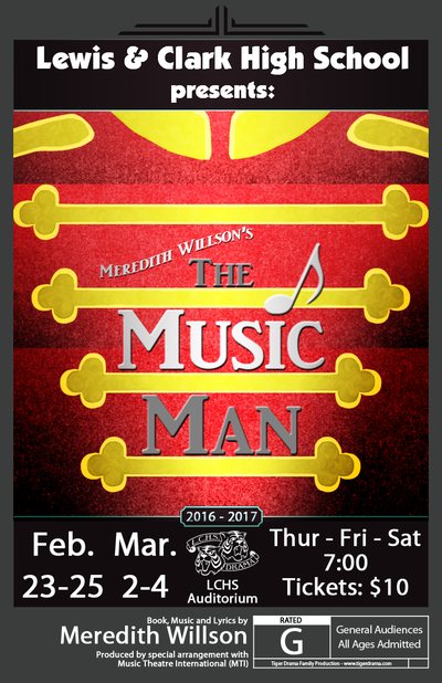 The Music Man — Tiger Drama 2016-2017 production poster