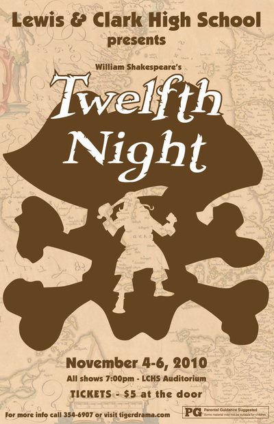 Twelfth Night — Tiger Drama 2010-2011 production poster