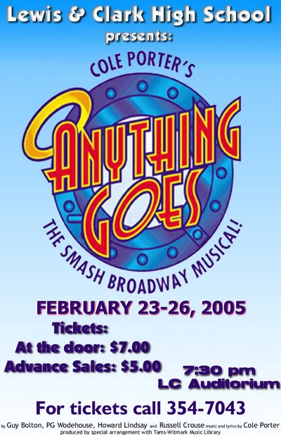 Anything Goes — Tiger Drama 2004-2005 production poster