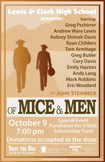 Of Mice & Men — Tiger Drama 2018-2019 production poster